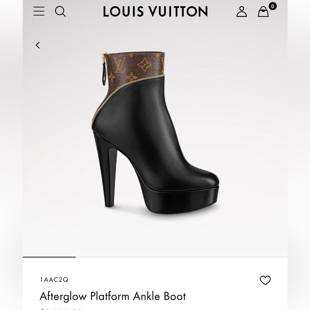 Louis Vuitton Black Ankle Booties with Platform